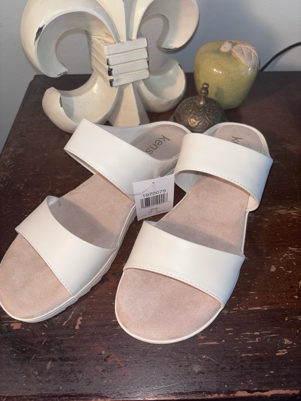 Kensie Endy Comfort Beige Double Strap Slide Sandals Size 9 NIB